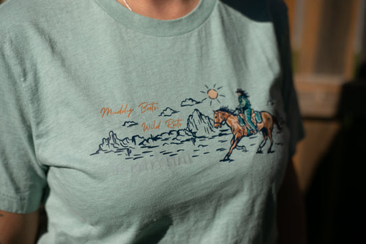 Muddy Boots, Wild Roots T-shirt